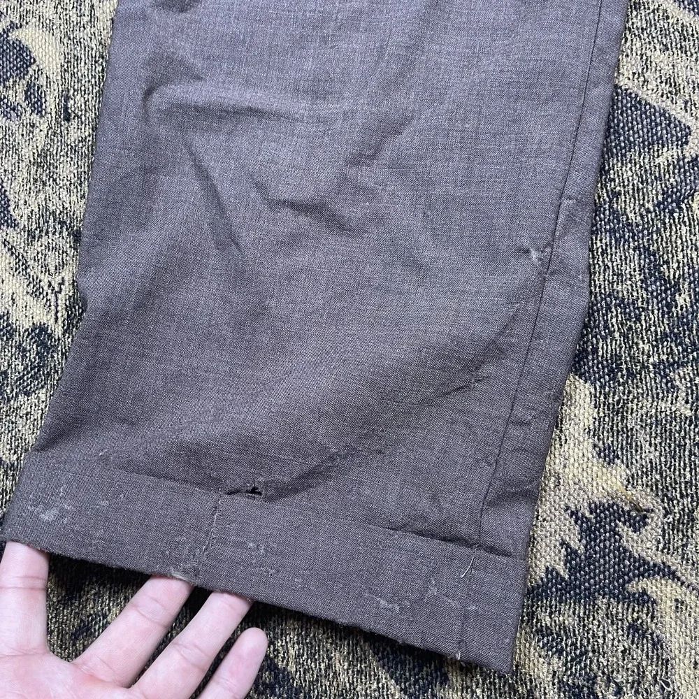 Nike Tiger Woods Mens Brown Straight Pants Wool Blend Size 32x30 Comfort Flawed